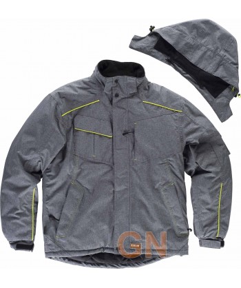 Parka deportiva impermeable y acolchada color gris