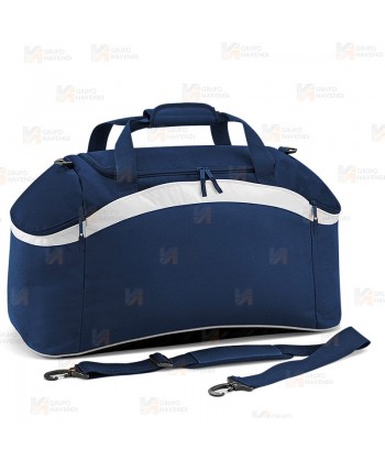 Bolsa para deporte de gran capacidad color marino y blanco