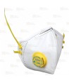 Mascarilla plegable vertical con válvula FFP3