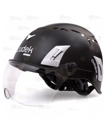 Casco para trabajos en altura con visor o gafas incorporadas