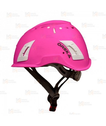 Casco para trabajos en altura color rosa