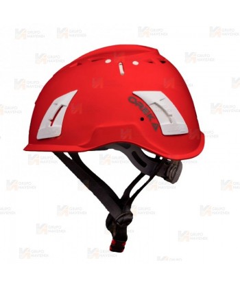 Casco para trabajos en altura color rojo