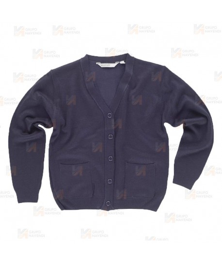 Chaqueta de cuello pico color azul marino
