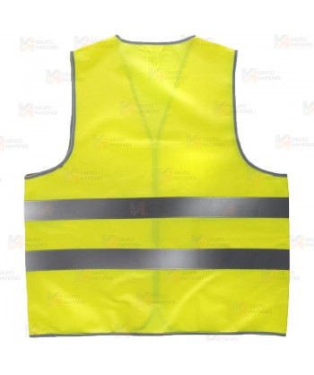 Chaleco económico de alta visibilidad clase 2 con cierre velcro color amarillo flúor