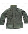 Parka con forro polar desmontable y capucha color verde botella
