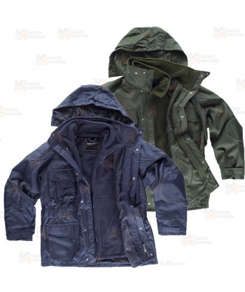 Parka con forro polar desmontable y capucha