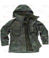 Parka con forro polar desmontable y capucha color verde botella