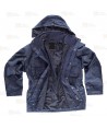 Parka con forro polar desmontable y capucha color azul marino