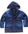 Parka acolchada bicolor con capucha marino/azafata
