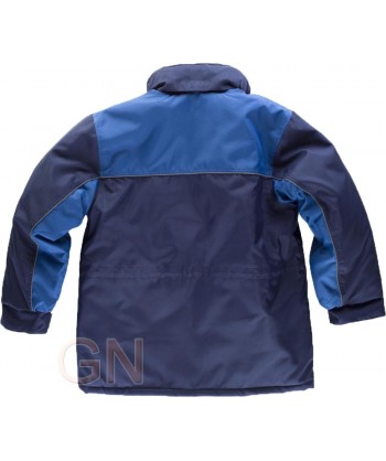 Parka acolchada bicolor con capucha marino/azafata