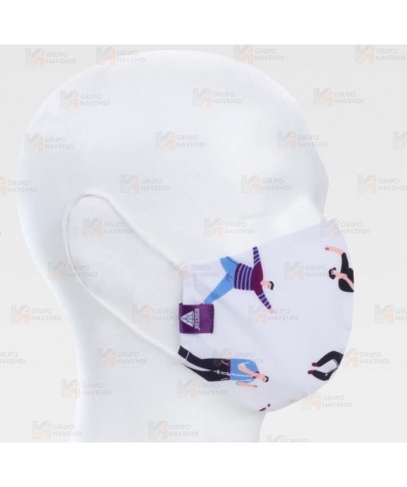 Mascarilla reutilizable estampada con filtro
