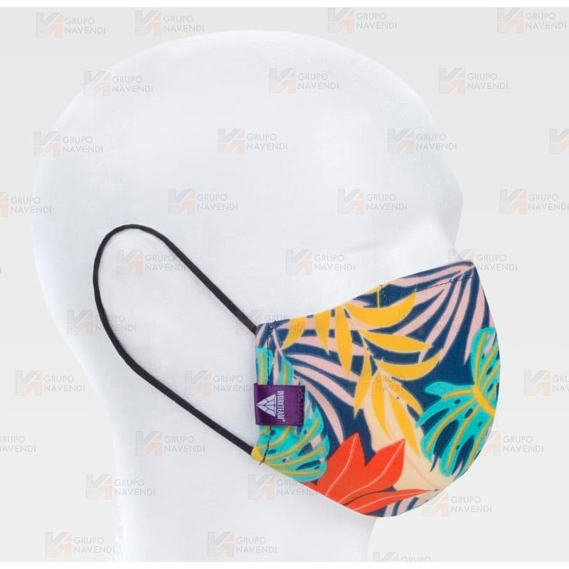 Mascarilla reutilizable estampada con filtro