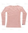 Camiseta técnica de manga larga y cuello redondo color melocotón para mujer
