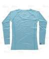Camiseta técnica de manga larga y cuello redondo color turquesa para mujer