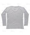 Camiseta técnica de manga larga y cuello redondo color gris claro para mujer