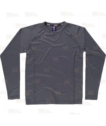 Camiseta técnica de manga larga y cuello redondo color negro para hombre
