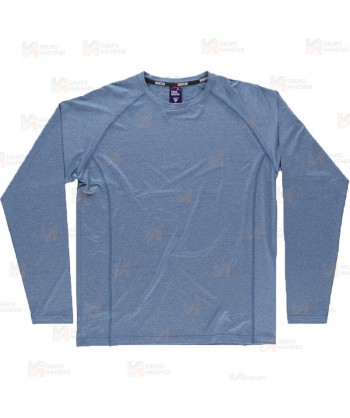 Camiseta técnica de manga larga y cuello redondo color azafata para hombre