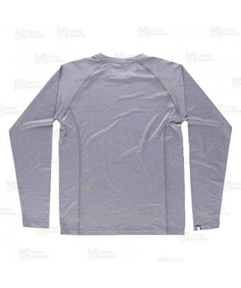 Camiseta técnica de manga larga y cuello redondo color gris claro para hombre