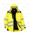 Parka de alta visibilidad, impermeable, desmontable 3 en uno  y transpirable