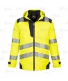 Parka de alta visibilidad, impermeable desmontable y transpirable