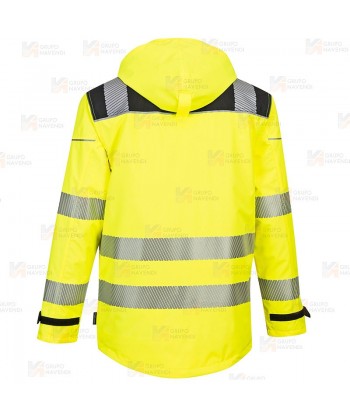 Parka de alta visibilidad, impermeable desmontable y transpirable