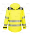 Parka de alta visibilidad, impermeable desmontable y transpirable