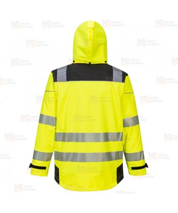 Parka de alta visibilidad, impermeable desmontable y transpirable