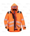 Parka de alta visibilidad, impermeable desmontable y transpirable