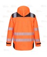 Parka de alta visibilidad, impermeable desmontable y transpirable