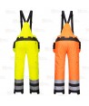 Peto bicolor de alta visibilidad amarillo flúor y negro con forro y con refuerzos