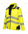 Parka de alta visibilidad impermeable para mujer con cintas segmentadas