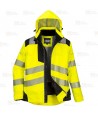 Parka de alta visibilidad impermeable para mujer con cintas segmentadas