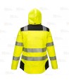 Parka de alta visibilidad impermeable para mujer con cintas segmentadas