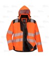 Parka de alta visibilidad impermeable para mujer con cintas segmentadas