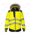 Parka de alta visibilidad impermeable para frío intenso con cintas segmentadas