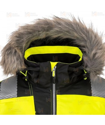 Parka de alta visibilidad impermeable para frío intenso con cintas segmentadas
