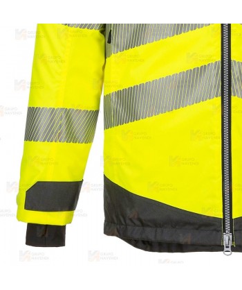Parka de alta visibilidad impermeable para frío intenso con cintas segmentadas