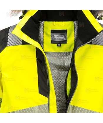 Parka de alta visibilidad impermeable para frío intenso con cintas segmentadas