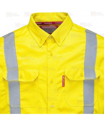 Camisa manga larga ignífuga de alta visibilidad para forestales