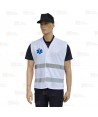 Chaleco ligero impermeable blanco con cintas reflectantes