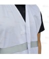 Chaleco ligero impermeable blanco con cintas reflectantes