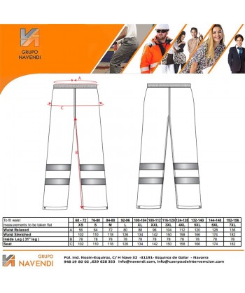 Pantalón alta visibilidad monocolor para lluvia o agua naranja flúor