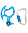 Kit  de descensor asegurador con conector para barranquismo Oka de Kong color azul