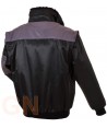 Cazadora bicolor con mangas desmontables negra gris