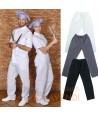 Pantalón de cocina lisos y de raya fina con bolsillos y cordón