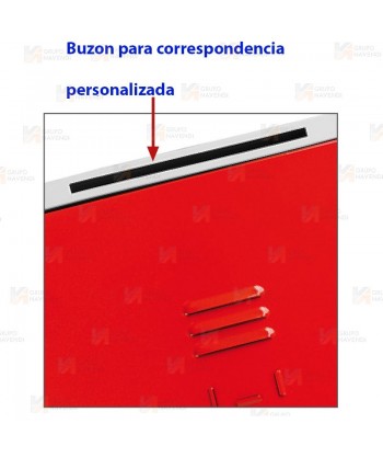 Taquilla metálica de dos puertas con rejilla para bomberos