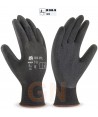 Guantes finos de nailon negro y látex negro