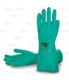 Guantes de nitrilo color verde para productos químicos  (35 cm)