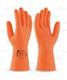 Guantes largos de látex naranja para productos químicos