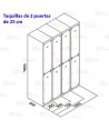 Taquilla metálica de dos puertas (Dos módulos)